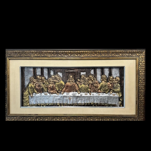 Unknown Wall Decor Mid Century Last Supper Hammered Copper Embossed